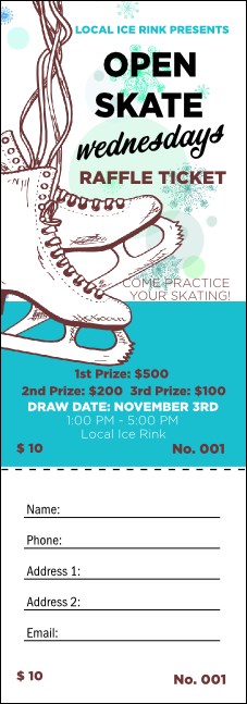 Ice Skating Raffle Ticket Product Front