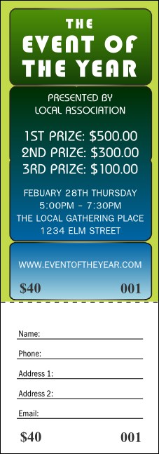 Squares Raffle Ticket Product Front