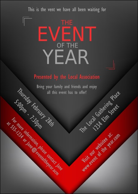 Red and Silver Postcard Product Front