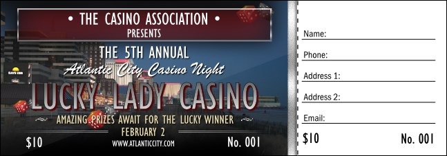 Atlantic City Raffle Ticket Product Front