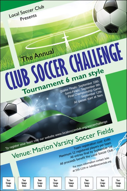 Soccer Ribbon Logo Poster