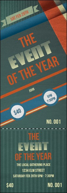 Retro Stripes Event Ticket Product Front
