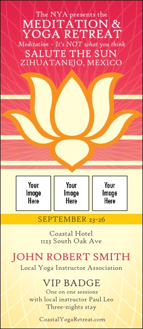 Lotus Flower VIP Event Badge Large