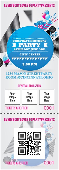 Birthday Geometric Event Ticket