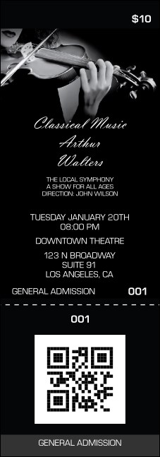 Classical Music Event Ticket Product Front