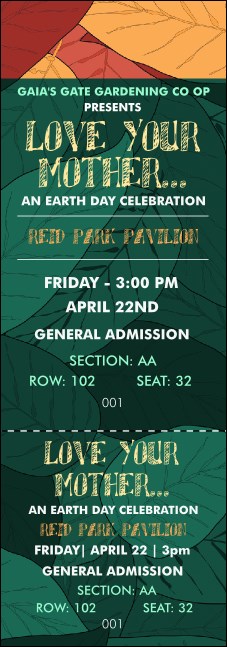 Earth Day Organic Reserved Event Ticket Product Front