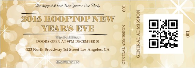 Gold Glitter Event Ticket