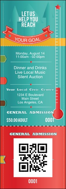 Fundraising Thermometer Event Ticket