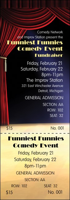 Stand Up Comedy Reserved Event Ticket Product Front