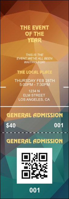 All Purpose Geometric Event Ticket