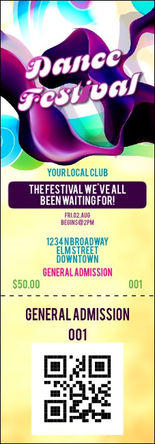 Disco Dance Festival Event Ticket Product Front