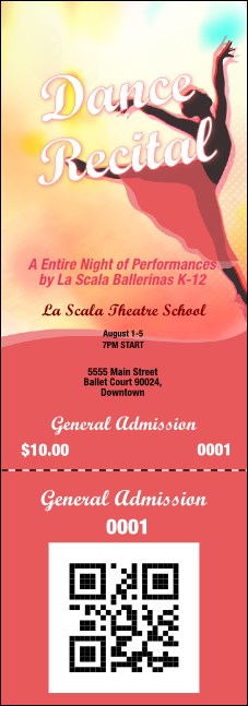 Dance Silhouette Event Ticket Product Front