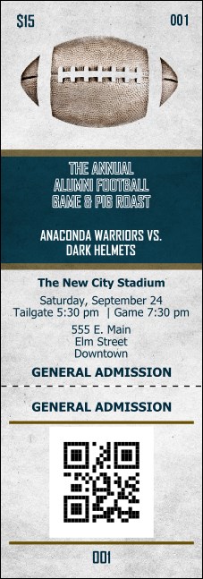 Football Blue Event Ticket