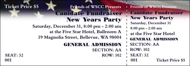 American Flag 002 Reserved Event Ticket Product Front