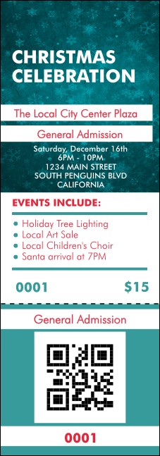 Holiday Snowflake Event Ticket