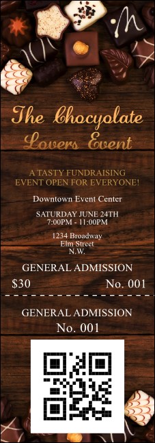 Chocolate Event Ticket Product Front