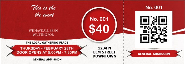 Red Event Ticket