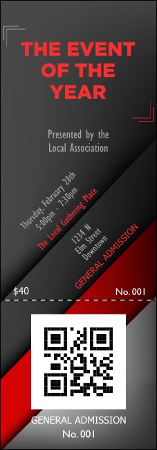 Red and Silver Event Ticket