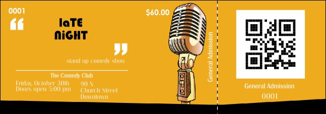 Comedy Retro Event Ticket