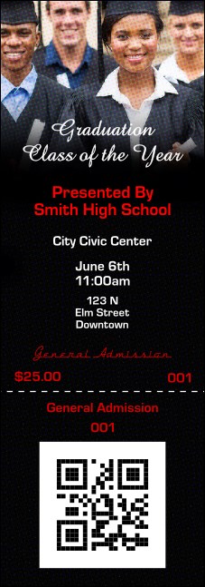 Graduation Event Ticket Product Front