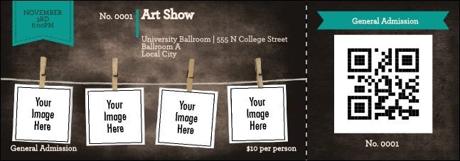 Image Upload Polaroid Event Ticket