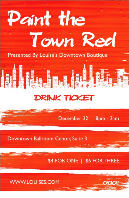 Paint The Town Red Drink Ticket