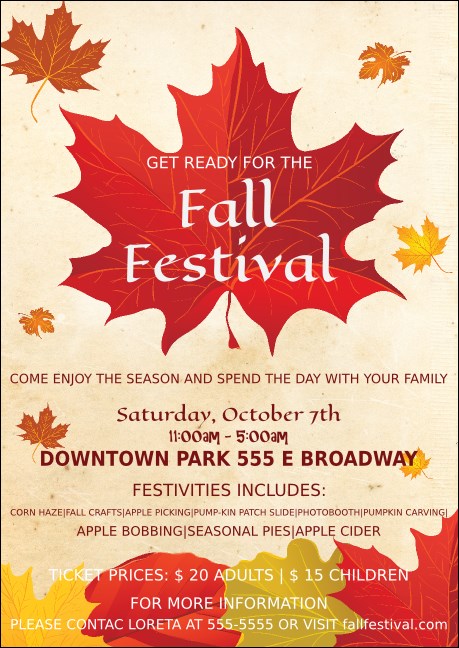 Fall Leaves Postcard Product Front