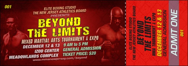 MMA Main Event Red Event Ticket