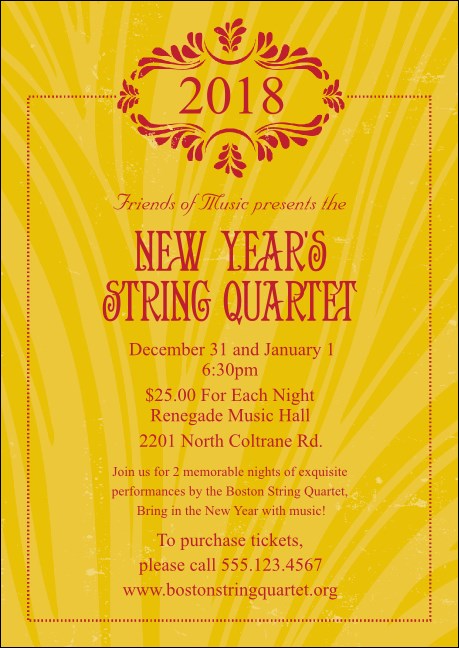 Year Gold Semi-Formal Postcard Product Front