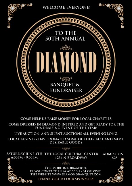 Diamonds Black  Postcard Mailer