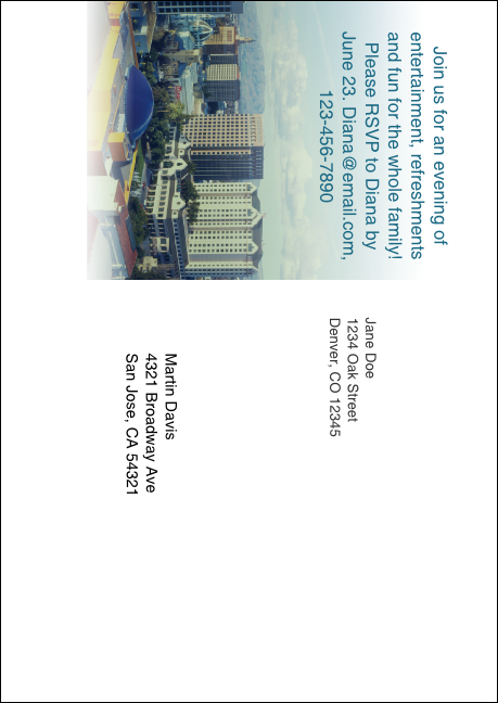 San Jose  Postcard Mailer Product Back