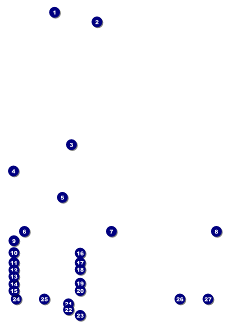 Football Blue Flyer Front Field Markers