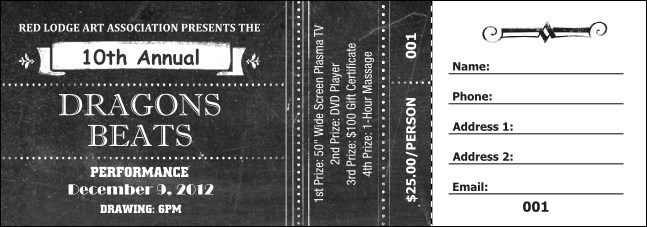 Retro Chalkboard Raffle Ticket