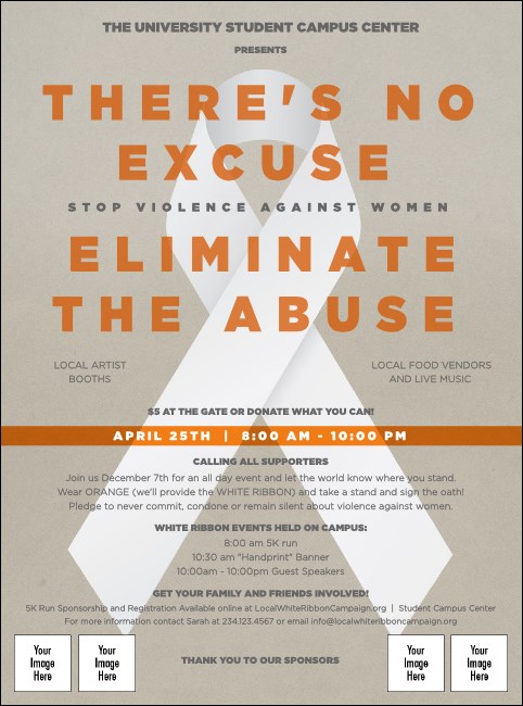 White Ribbon Flyer Product Front