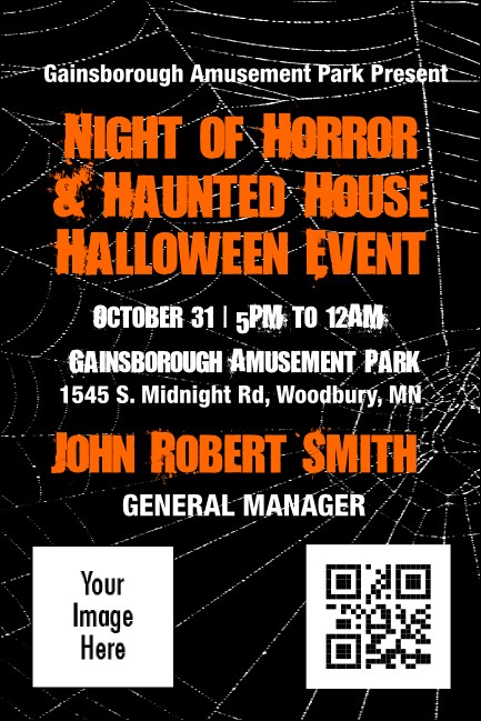 Spider Web Economy Event Badge Orange Black