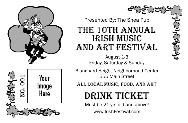 St. Patrick's Day Drink Ticket