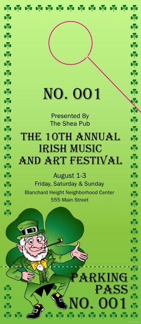 St Patrick's Day Colored Hang Tag