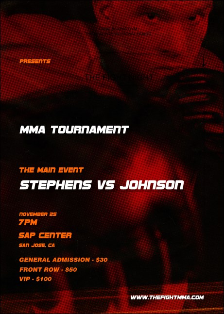 MMA The Fight Night Postcard Mailer Product Front