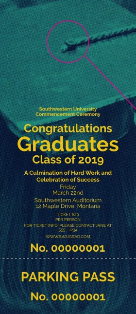 Graduation - Blue and Yellow Hang Tag Product Front