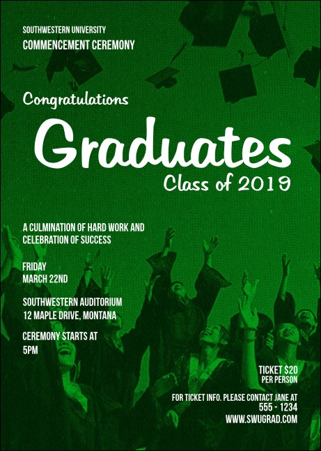 Graduation - Green Postcard Mailer