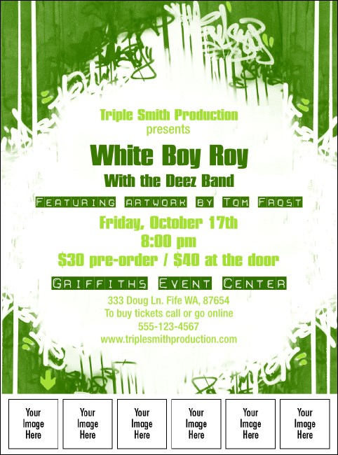 Hip Hop Green Image Flyer Product Front