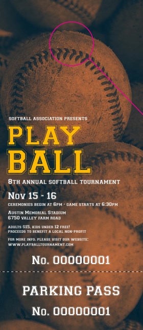 Softball Brown Hang Tag