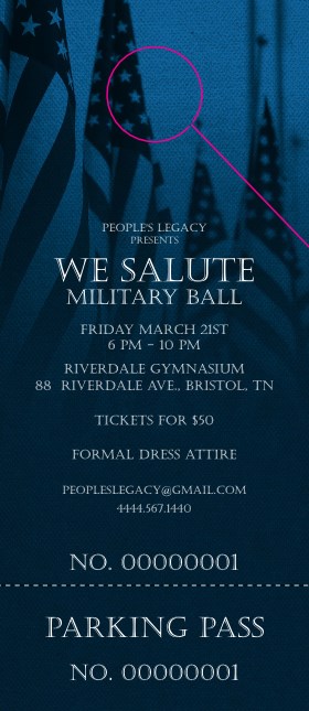 Military Ball - US Flags Hang Tag