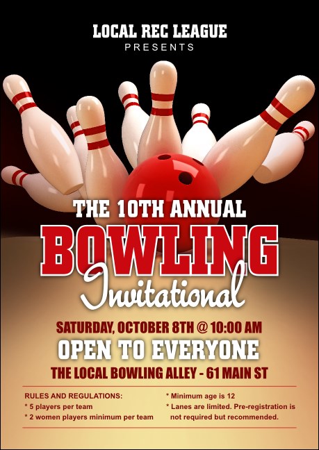 Bowling League Postcard Mailer