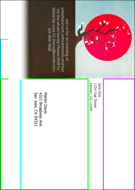 Cherry Blossom Circle Postcard Mailer Product Back