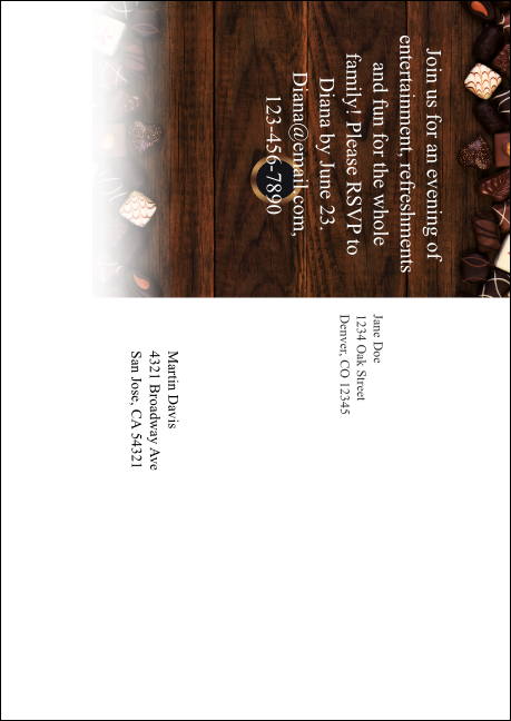 Chocolate  Postcard Mailer Product Back