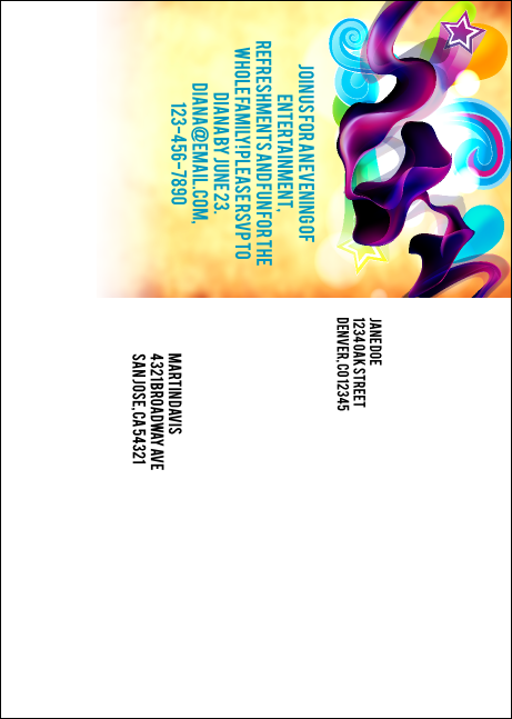 Disco Dance Festival Postcard Mailer Product Back