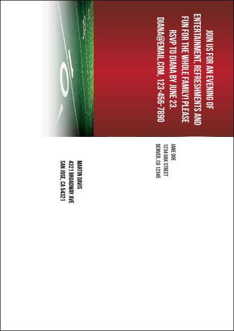 Football Lights Postcard Mailer Product Back