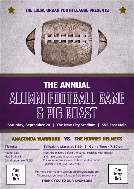 Football Purple Postcard Mailer