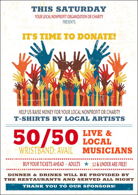 Fundraising Hands Postcard Mailer